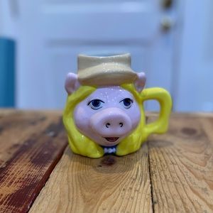 Vintage Miss Piggy Coffee Cup Mug - Hand Painted 1981 Signed